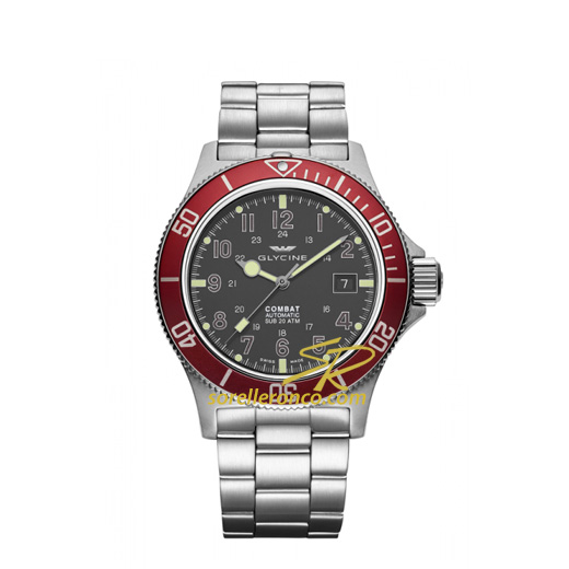 Combat Sub Ghiera Rossa Acciaio 42mm