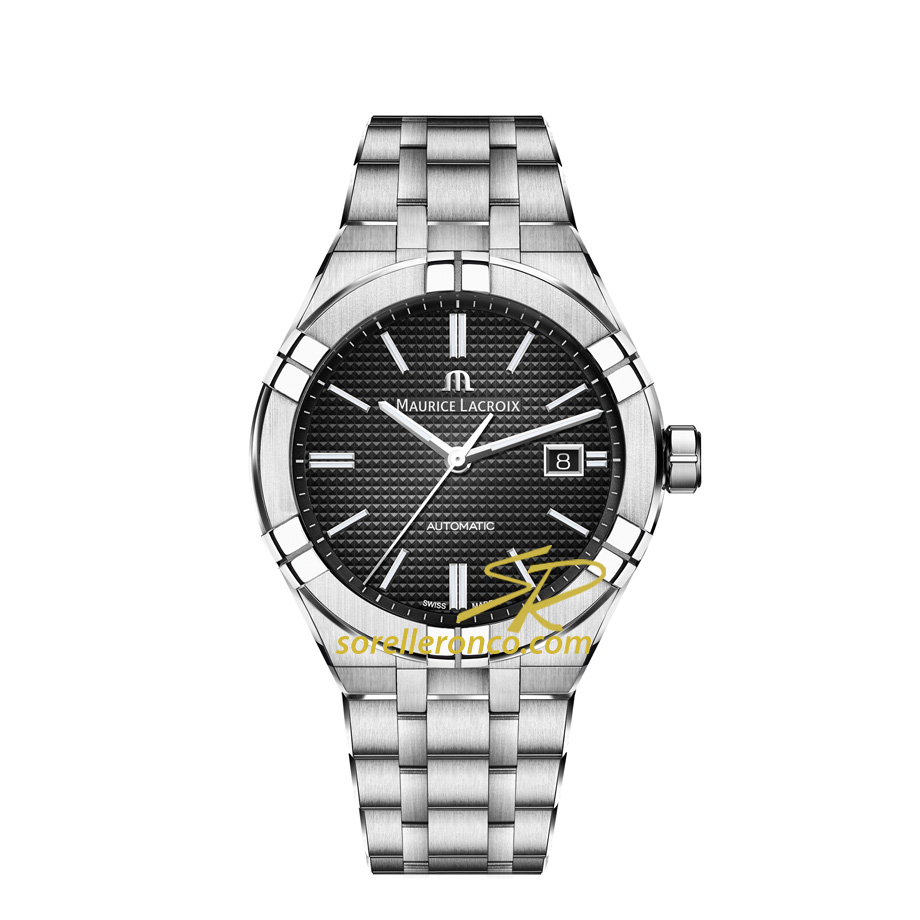 Aikon Autoamtico Nero Acciaio 42mm