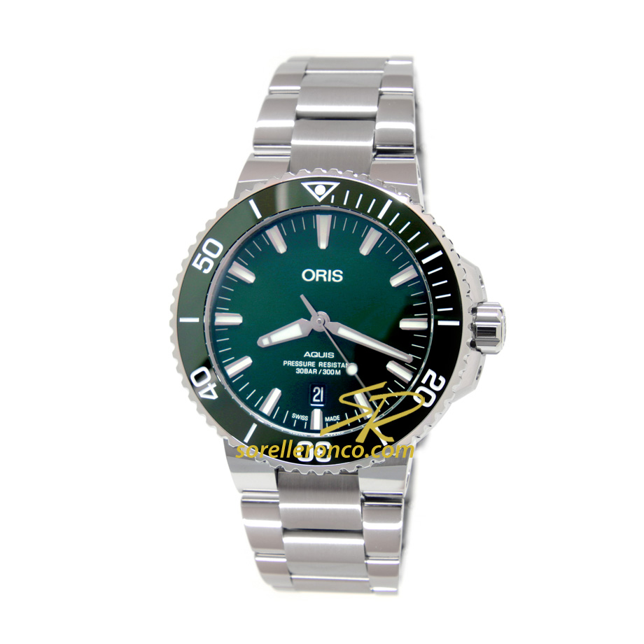 Aquis Date VERDE DIVER Automatico in Acciaio 43mm