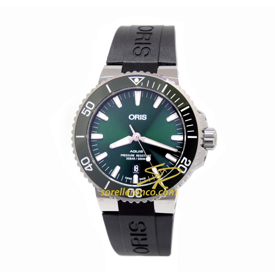 Aquis Date SUB VERDE Automatico in Gomma 43mm