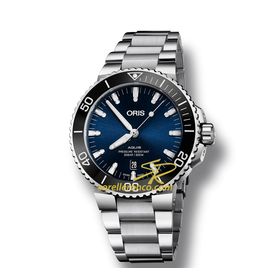 Aquis Date AUTOMATICO SUB Blu ghiera in ceramica Nera