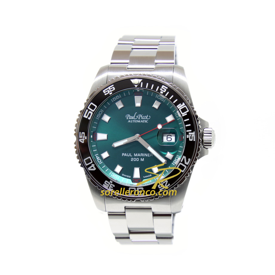 Paul Mariner III 42mm Quadrante Verde Bracciale Acciaio