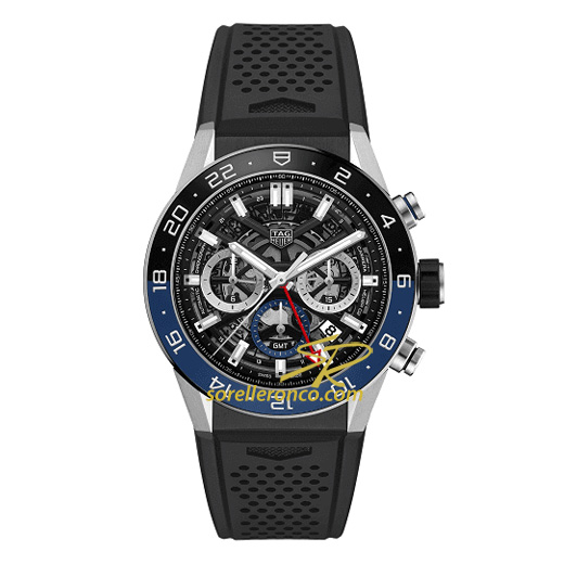 Carrera Cal. 02 - CHRONO GMT Ghiera Blu Nero