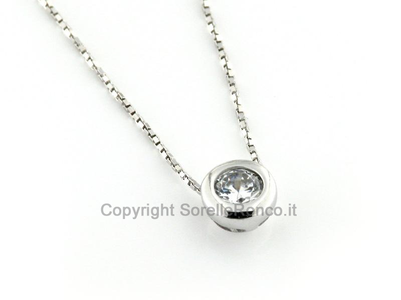 COLLANA ORO CON ZIRCONE Ø 4.5 MM