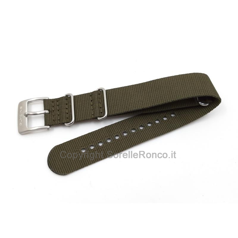 CINTURINO GLYCINE NYLON VERDE OLIVA 22MM