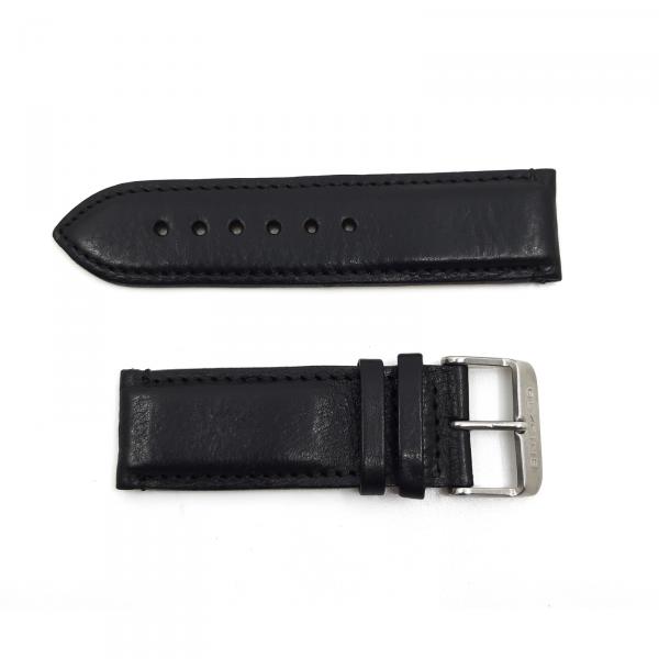 1049154-N - Cinturino Glycine Pelle Nera Liscia 24mm