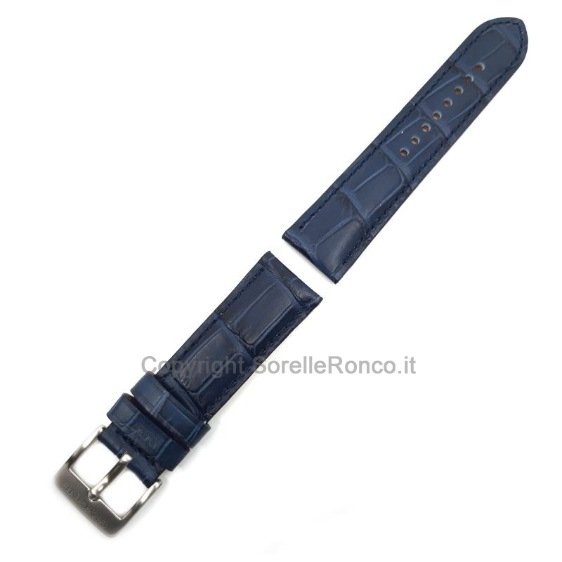 CINTURINO GLYCINE PELLE BLU STAMPA COCCO 24MM