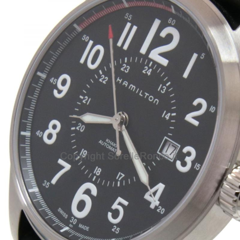 HAMILTON KHAKI FIELD OFFICER NERO 44MM