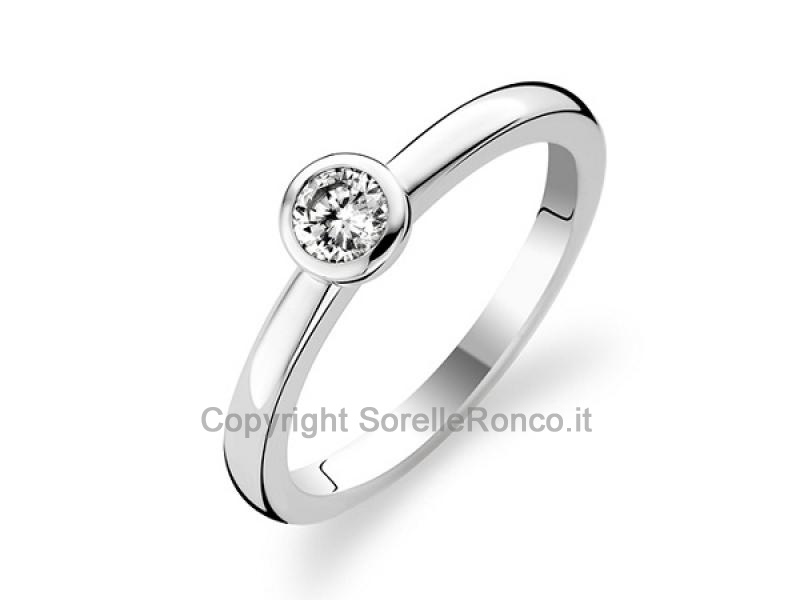 ANELLO SOLITARIO ARGENTO TI SENTO MILANO