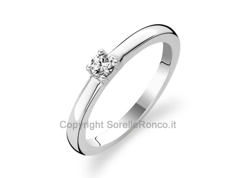 ANELLO SOLITARIO ARGENTO TI SENTO MILANO