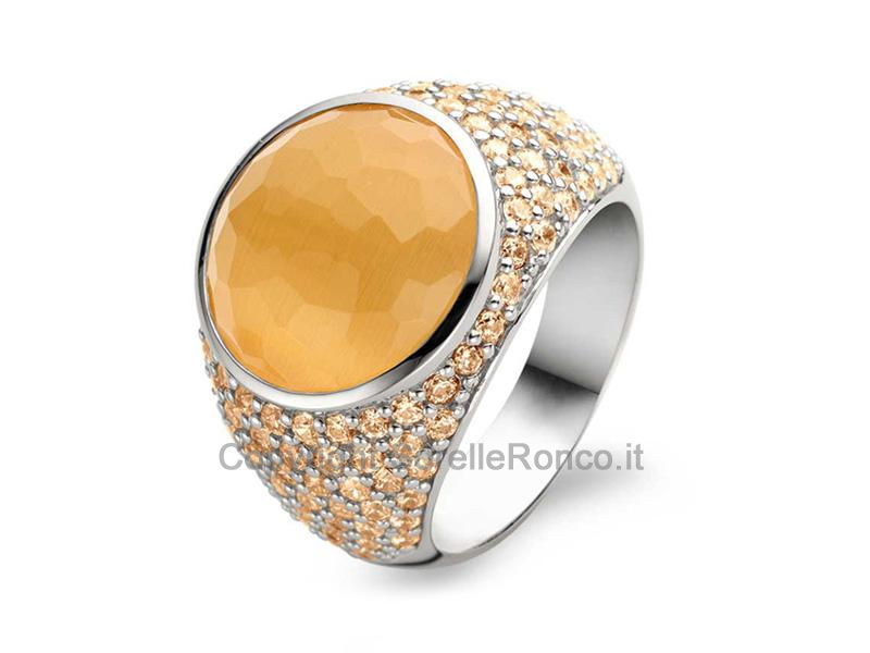 ANELLO TI SENTO MILANO PIETRA ARANCIONE