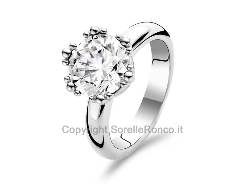 ANELLO TI SENTO MILANO ZIRCONE BIANCO