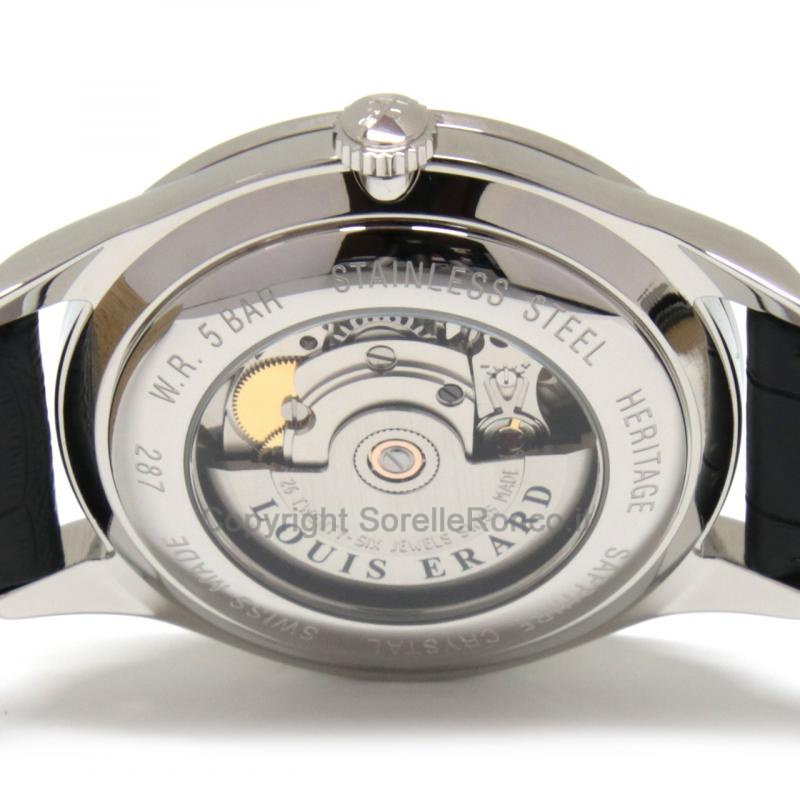 LOUIS ERARD HERITAGE GRIGIO 41MM AUTO PELLE NERA