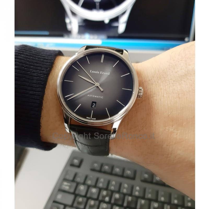 LOUIS ERARD HERITAGE GRIGIO 41MM AUTO PELLE NERA