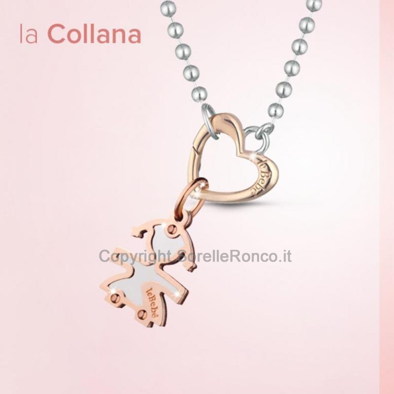LINK LE BEBÈ LOCK YOUR LOVE ARGENTO E ORO ROSA 4CM