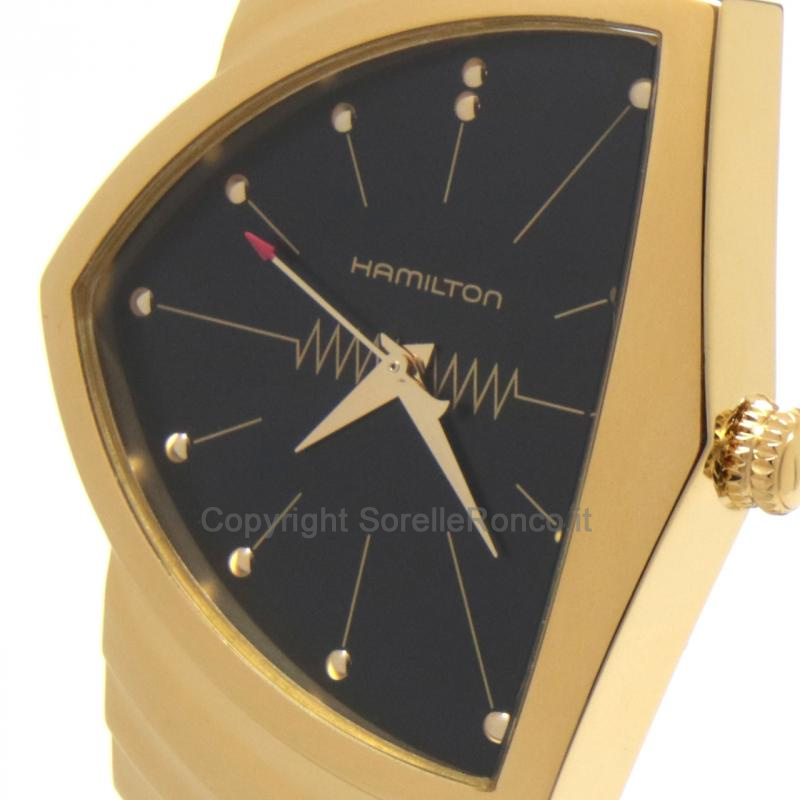 HAMILTON VENTURA NERO QUARZO ORO 32,2X50,3MM