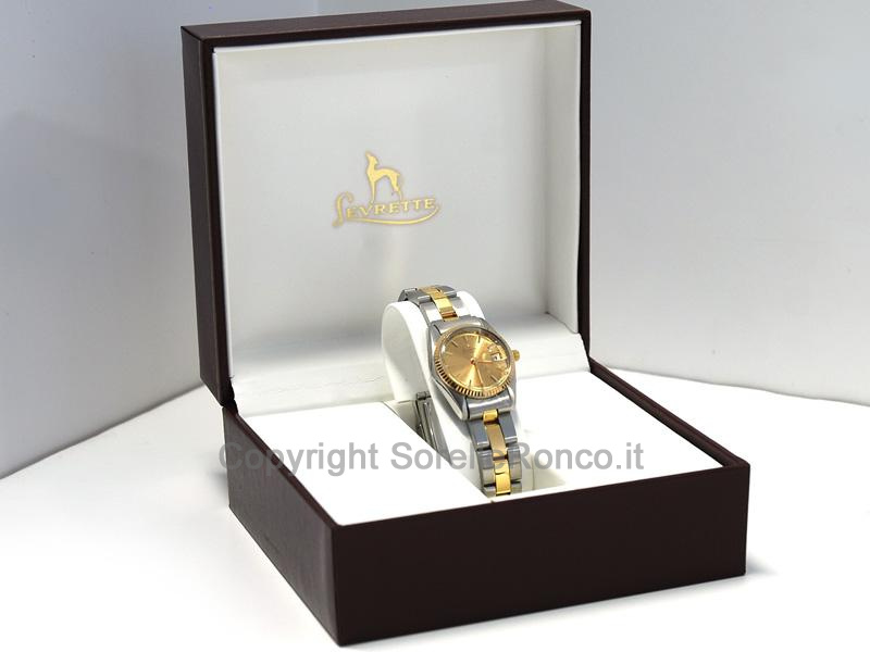OROLOGIO LEVRETTE QUARZO 24 MM BICOLORE