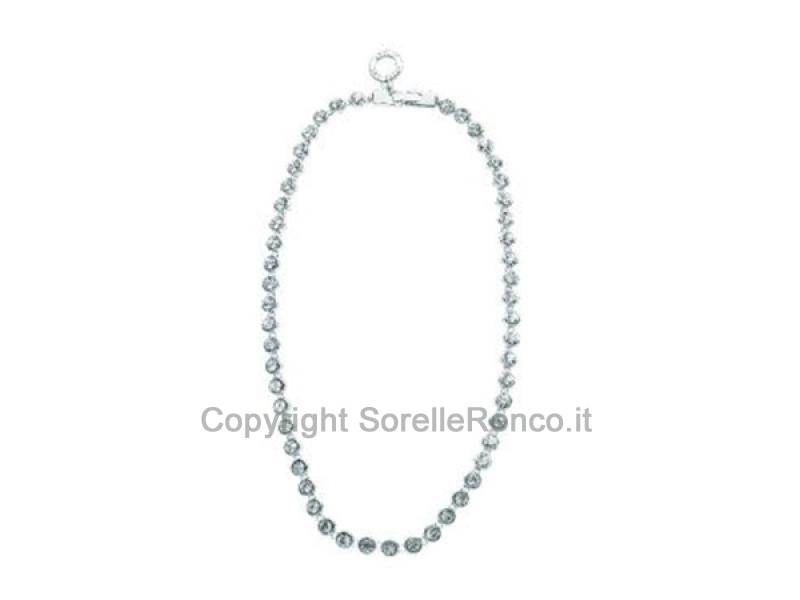 COLLANA OTTAVIANI IN ARGENTO CON STRASS TONDI