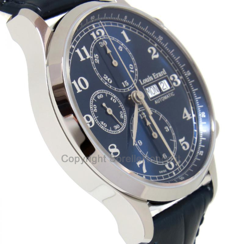 LOUIS ERARD 1931 BLU 42,5MM AUTO CHRONO PELLE