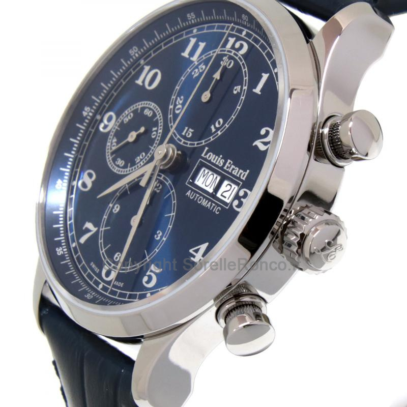 LOUIS ERARD 1931 BLU 42,5MM AUTO CHRONO PELLE