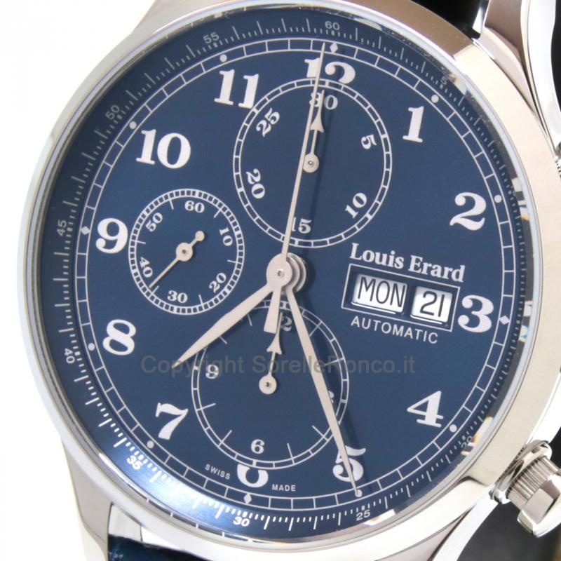 LOUIS ERARD 1931 BLU 42,5MM AUTO CHRONO PELLE