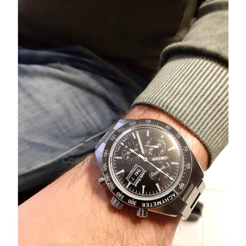 LOUIS ERARD SPORTIVE NERO 44MM AUTO CHRONO ACCIAIO