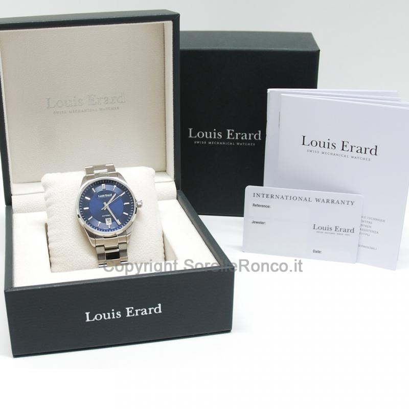 LOUIS ERARD HERITAGE 40MM AUTOMATICO BLU ACCIAIO