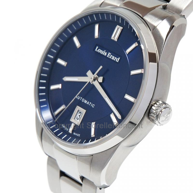LOUIS ERARD HERITAGE 40MM AUTOMATICO BLU ACCIAIO