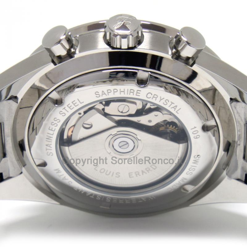 LOUIS ERARD SPORTIVE NERO 44MM AUTO CHRONO ACCIAIO