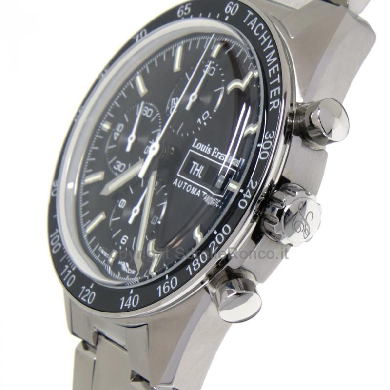 LOUIS ERARD SPORTIVE NERO 44MM AUTO CHRONO ACCIAIO