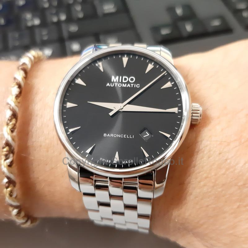 MIDO BARONCELLI NERO 38MM BRACCIALE ACCIAIO