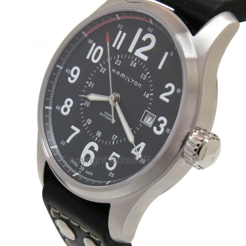 HAMILTON KHAKI FIELD OFFICER NERO 44MM