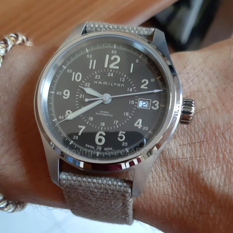 HAMILTON KHAKI FIELD MARRONE 42MM CANVAS