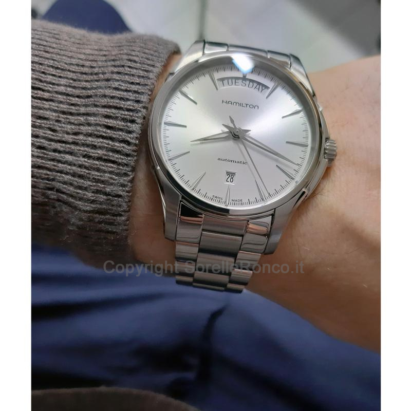 HAMILTON JAZZMASTER DAY DATE SILVER ACCIAIO 40MM