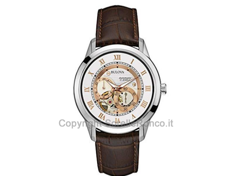 BULOVA CLASSIC AUTOMATIC 96A172 BIANCO PELLE