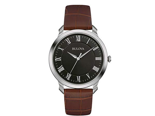 96A184 - Bulova Classic Quarzo Nero 41mm Pelle Marrone
