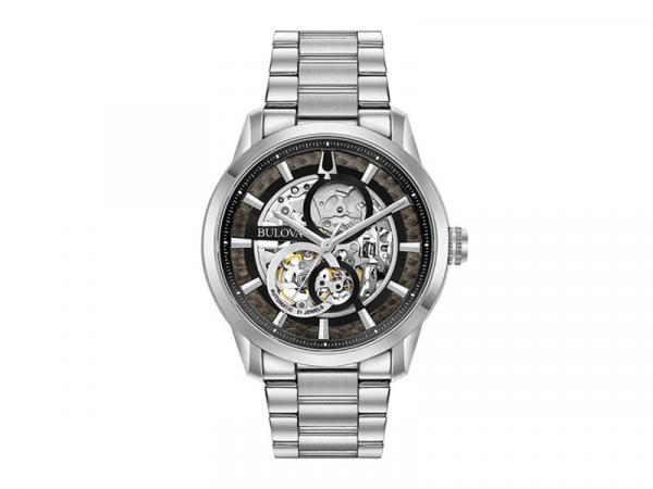 96A208 - Bulova Sutton 43mm Scheletrato Nero Automatico