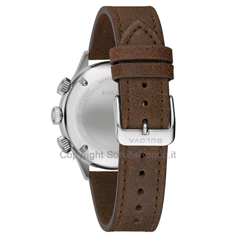 BULOVA MILITARY A-15 PILOT NERO 42MM PELLE MARRONE