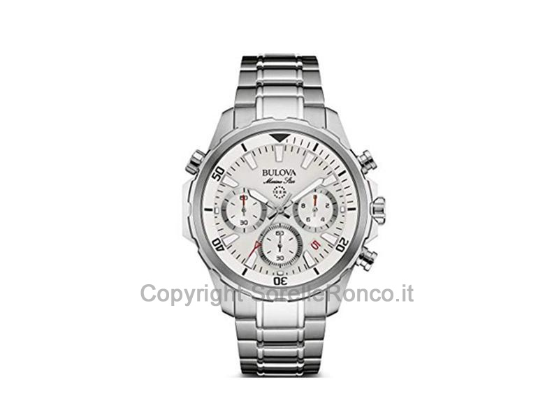 BULOVA MARINE STAR CHRONO BIANCO 43MM ACCIAIO