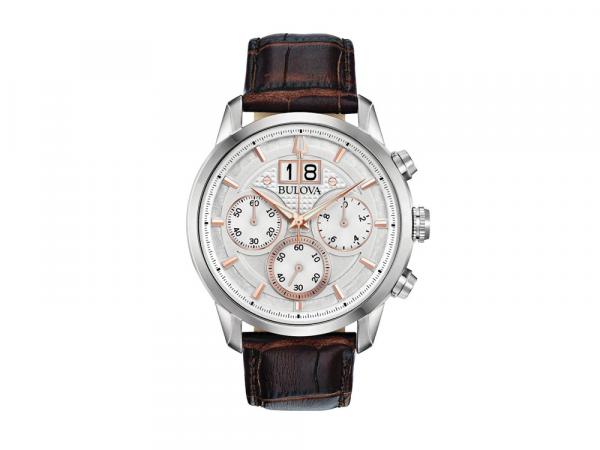 96B309 - Bulova BIG DATE Sutton Chrono 44mm White