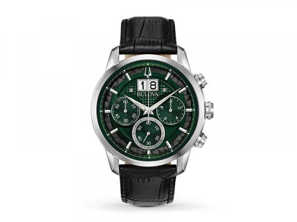 96B310 - Bulova BIG DATE Sutton Chrono 44mm Verde