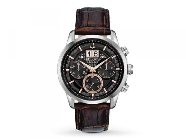 96B311 - Bulova BIG DATE Sutton Chrono 44mm Nero