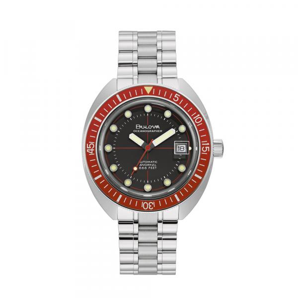 96B343 - Bulova Oceanographer 41mm Nero/Rosso Acciaio