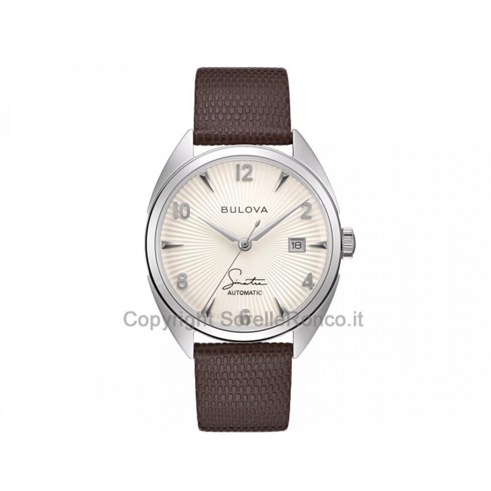 96B347 - Bulova Frank Sinatra Argento 39mm Pelle Marrone