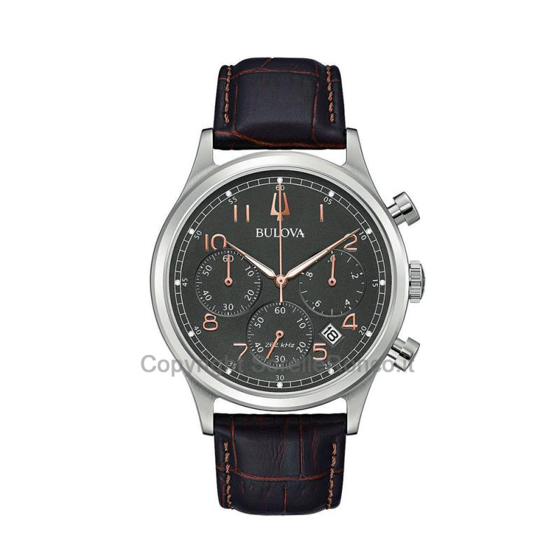 BULOVA CLASSIC CHRONO NERO 43MM PELLE MARRONE