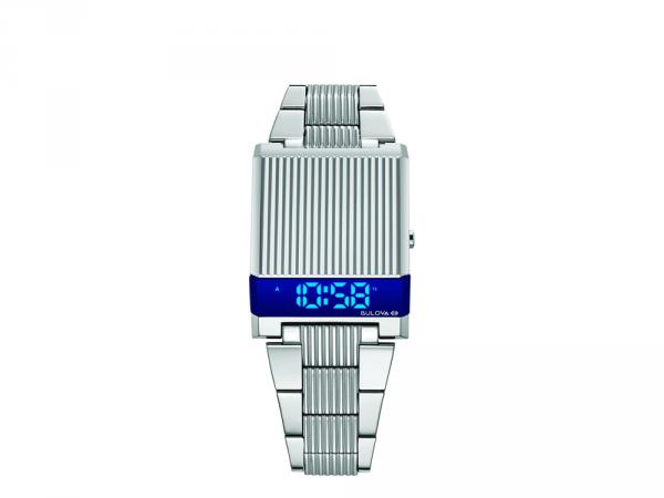 96C139 - Bulova Computron Argento Led Blu 31,1x40,3mm