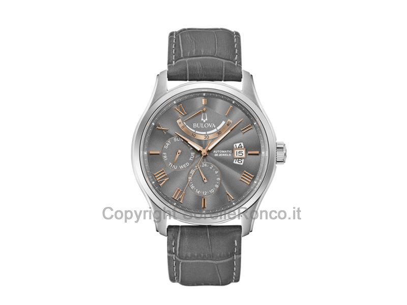 BULOVA WILTON POWER RESERVE GRIGIO E ORO ROSA 43MM