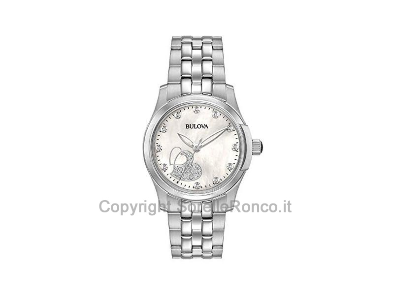 BULOVA LADY DIAMONDS MADREPERLA 33MM ACCIAIO