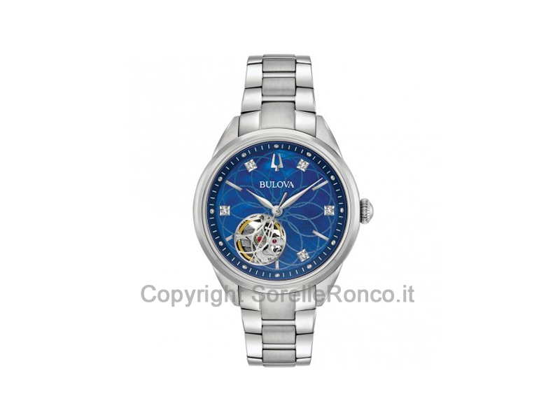 96P191 - Bulova Sutton Skeleton 34mm Blu Donna
