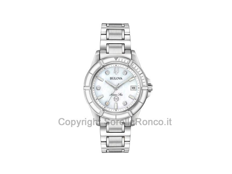 BULOVA MARINE STAR MADREPERLA 34MM SILVER